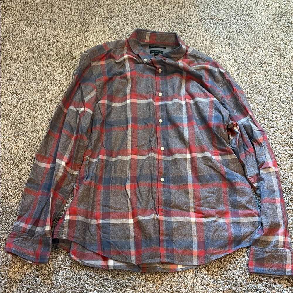Banana Republic Plaid Flannel Button down Grant Fit